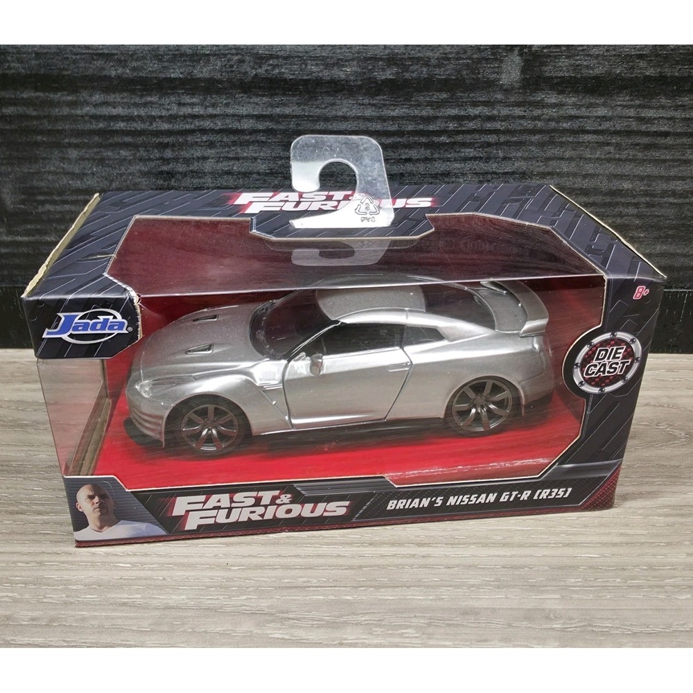 RARE Fast & Furious Brian's Nissan GT-R [R35] Silver Diecast 1:32 Scale Jada New